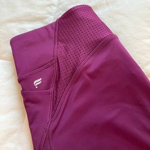 FABLETICS Plum Mesh-Detailed Leggings (W/Pockets!)